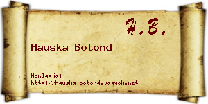 Hauska Botond névjegykártya
